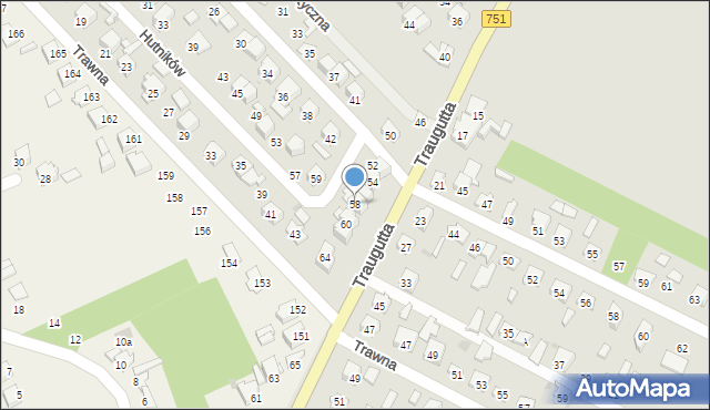 Ostrowiec Świętokrzyski, Traugutta Romualda, gen., 58, mapa Ostrowiec Świętokrzyski