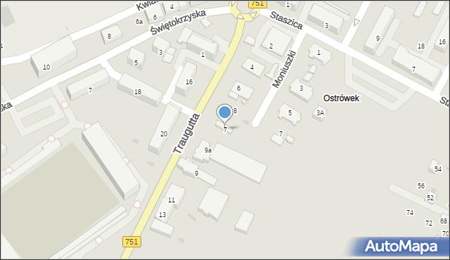 Ostrowiec Świętokrzyski, Traugutta Romualda, gen., 7, mapa Ostrowiec Świętokrzyski