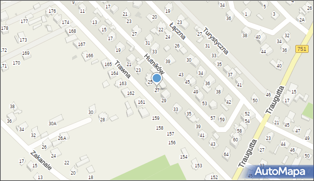 Ostrowiec Świętokrzyski, Trawna, 27, mapa Ostrowiec Świętokrzyski