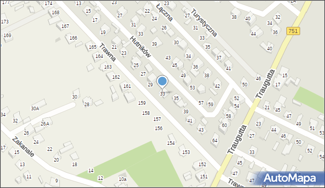 Ostrowiec Świętokrzyski, Trawna, 33, mapa Ostrowiec Świętokrzyski