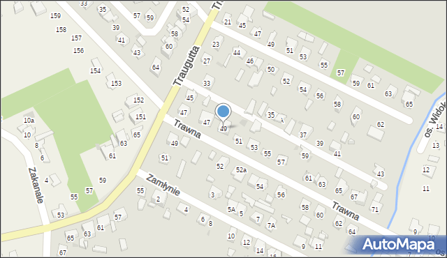 Ostrowiec Świętokrzyski, Trawna, 49, mapa Ostrowiec Świętokrzyski
