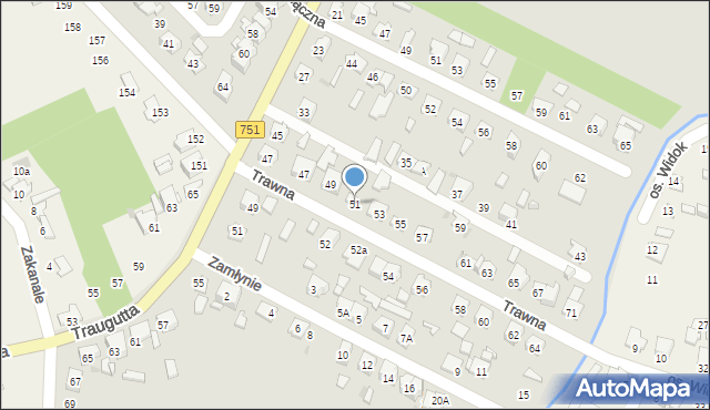 Ostrowiec Świętokrzyski, Trawna, 51, mapa Ostrowiec Świętokrzyski