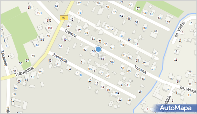 Ostrowiec Świętokrzyski, Trawna, 54a, mapa Ostrowiec Świętokrzyski