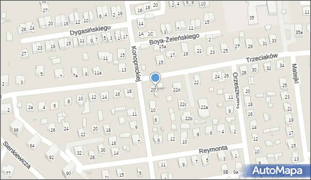 Ostrowiec Świętokrzyski, Trzeciaków, 20a, mapa Ostrowiec Świętokrzyski