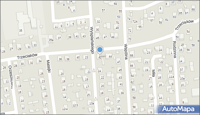 Ostrowiec Świętokrzyski, Trzeciaków, 42, mapa Ostrowiec Świętokrzyski