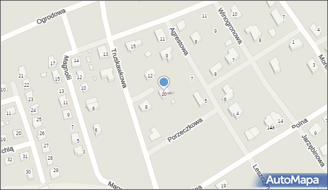 Otyń, Truskawkowa, 10, mapa Otyń