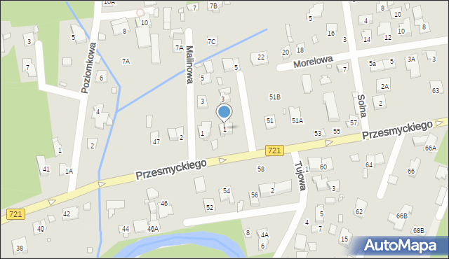 Piaseczno, Truskawkowa, 1, mapa Piaseczno