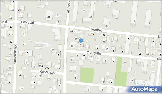 Piastów, Traugutta Romualda, gen., 1B, mapa Piastów