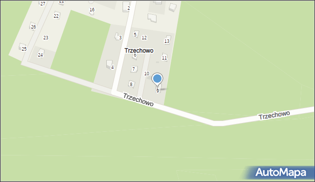 Piece, Trzechowo, 9, mapa Piece