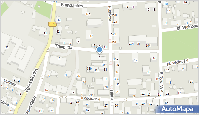 Pieńsk, Traugutta Romualda, gen., 6, mapa Pieńsk