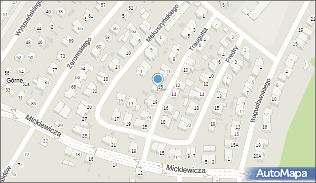 Piła, Traugutta Romualda, gen., 17, mapa Piły