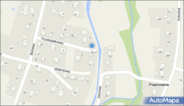 Pisarzowice, Truskawkowa, 10, mapa Pisarzowice