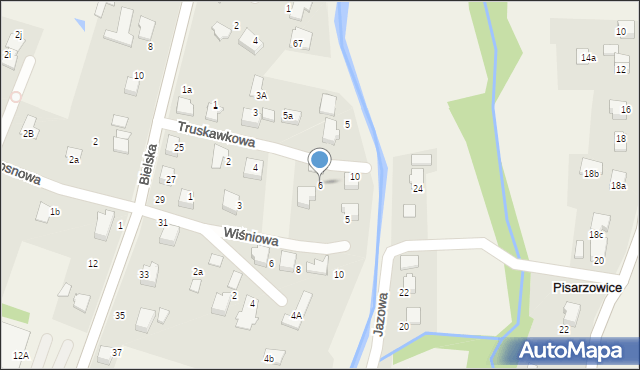 Pisarzowice, Truskawkowa, 6, mapa Pisarzowice