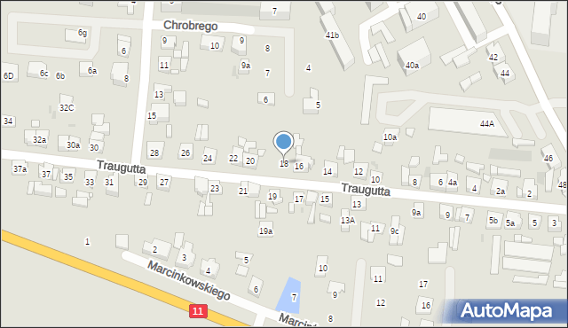 Pleszew, Traugutta Romualda, gen., 18, mapa Pleszew