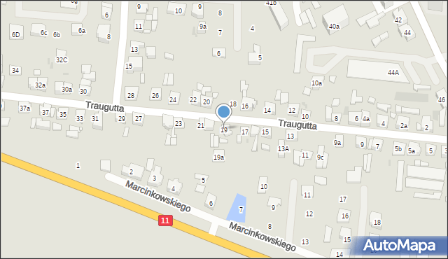 Pleszew, Traugutta Romualda, gen., 19, mapa Pleszew
