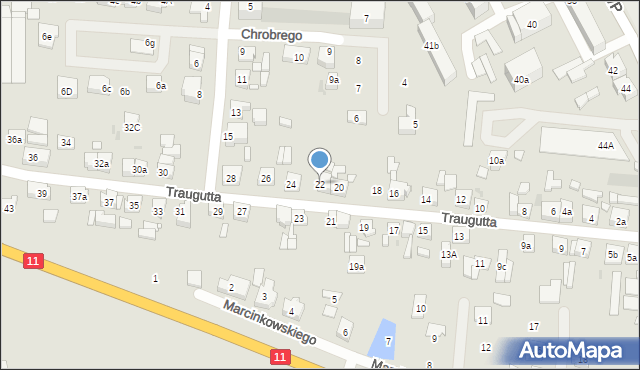 Pleszew, Traugutta Romualda, gen., 22, mapa Pleszew