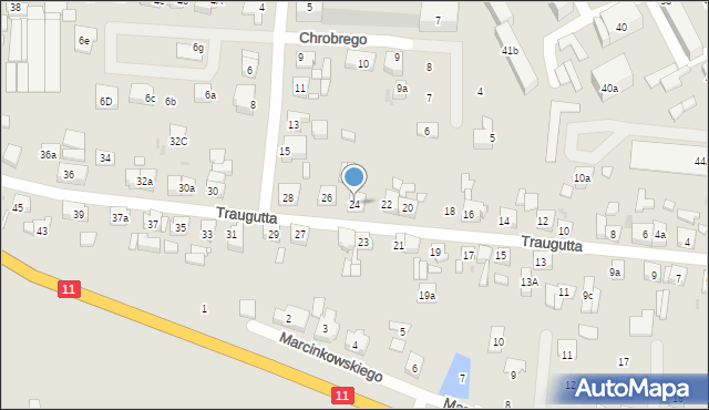 Pleszew, Traugutta Romualda, gen., 24, mapa Pleszew