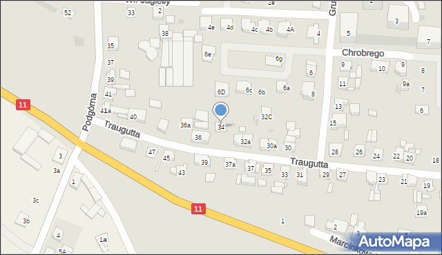 Pleszew, Traugutta Romualda, gen., 34, mapa Pleszew