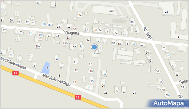 Pleszew, Traugutta Romualda, gen., 9b, mapa Pleszew