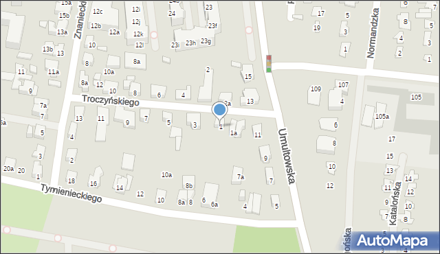 Poznań, Troczyńskiego Konstantego, 1, mapa Poznania