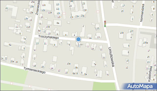 Poznań, Troczyńskiego Konstantego, 3, mapa Poznania