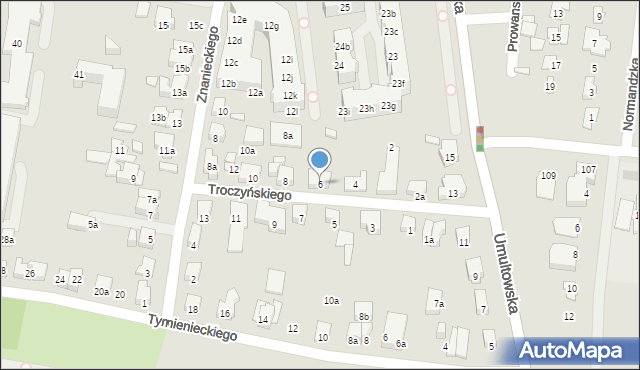 Poznań, Troczyńskiego Konstantego, 6, mapa Poznania