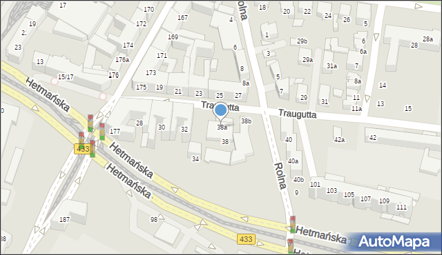 Poznań, Traugutta Romualda, gen., 38a, mapa Poznania