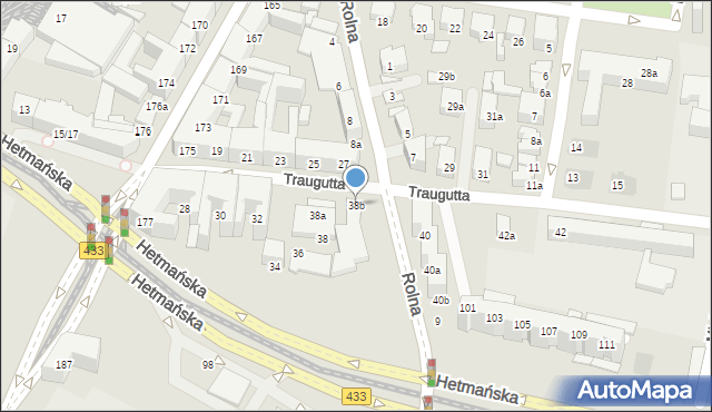 Poznań, Traugutta Romualda, gen., 38b, mapa Poznania