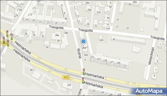 Poznań, Traugutta Romualda, gen., 40a, mapa Poznania