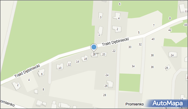 Promienko, Trakt Dębiniecki, 18, mapa Promienko
