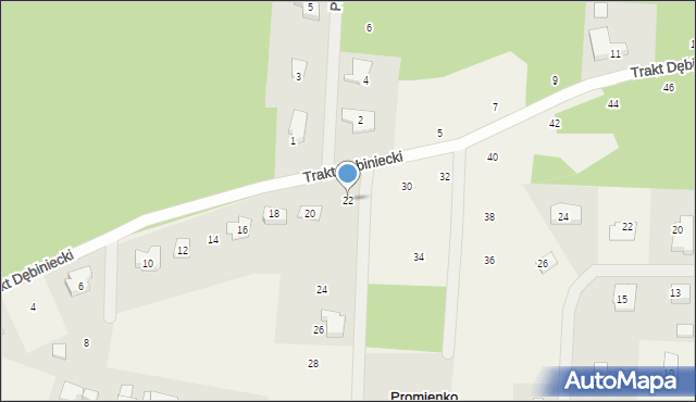 Promienko, Trakt Dębiniecki, 22, mapa Promienko
