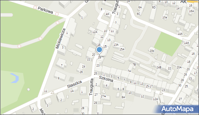 Prudnik, Traugutta Romualda, gen., 19, mapa Prudnik