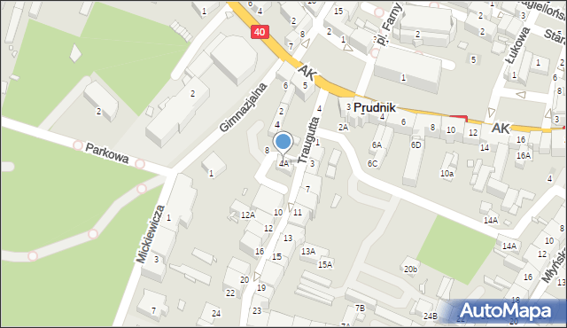 Prudnik, Traugutta Romualda, gen., 4A, mapa Prudnik