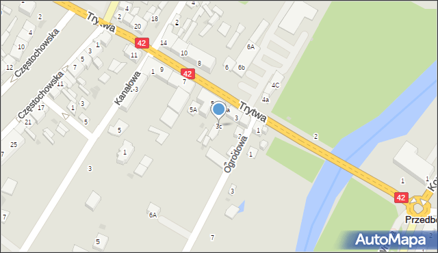 Przedbórz, Trytwa, 3c, mapa Przedbórz