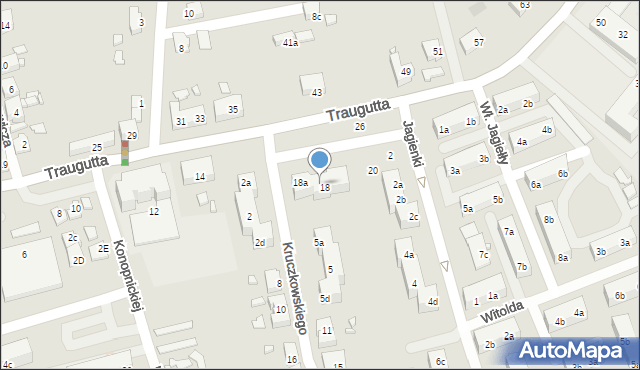 Pszów, Traugutta Romualda, gen., 18b, mapa Pszów