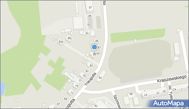 Pszów, Traugutta Romualda, gen., 85, mapa Pszów