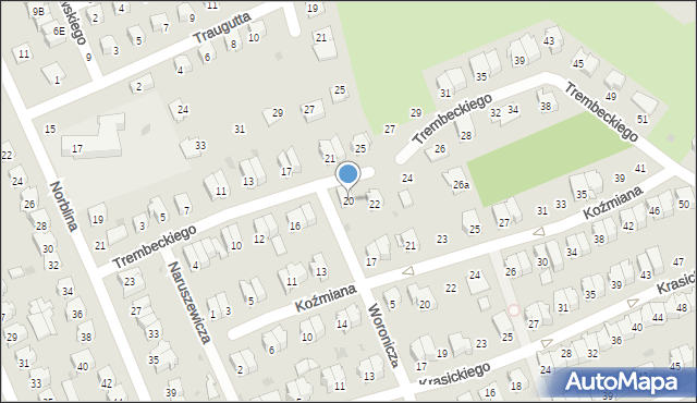 Puławy, Trembeckiego Stanisława, 20, mapa Puław