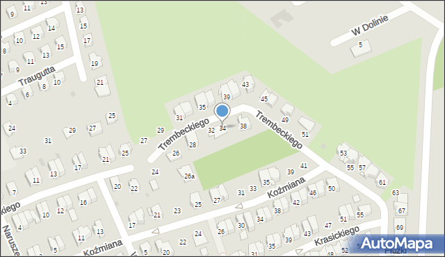 Puławy, Trembeckiego Stanisława, 34, mapa Puław