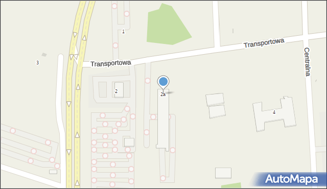 Pyrzowice, Transportowa, 2a, mapa Pyrzowice