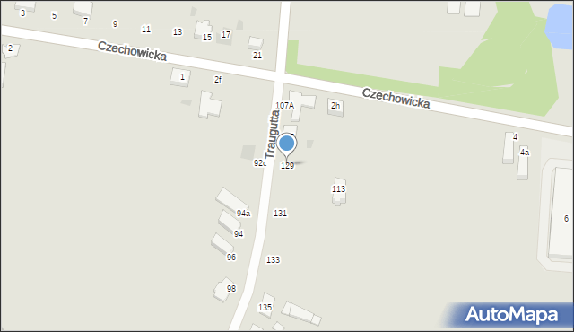 Pyskowice, Traugutta Romualda, gen., 129, mapa Pyskowice