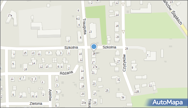 Pyskowice, Traugutta Romualda, gen., 15, mapa Pyskowice