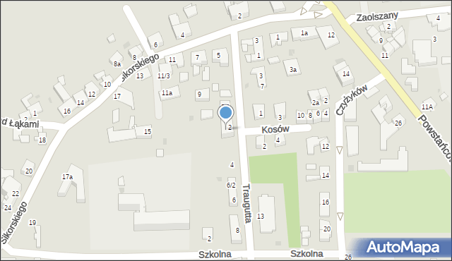 Pyskowice, Traugutta Romualda, gen., 2/2, mapa Pyskowice