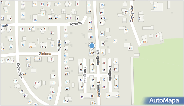 Pyskowice, Traugutta Romualda, gen., 20a, mapa Pyskowice