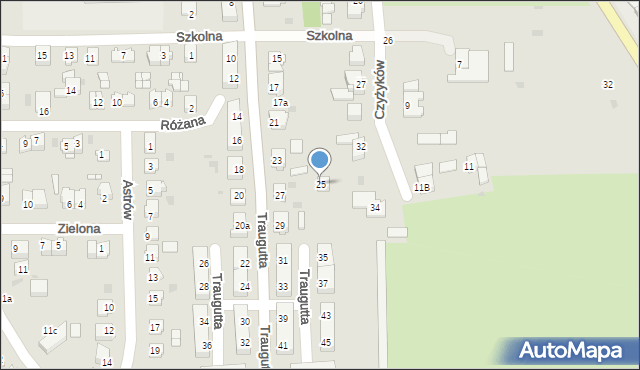 Pyskowice, Traugutta Romualda, gen., 25, mapa Pyskowice