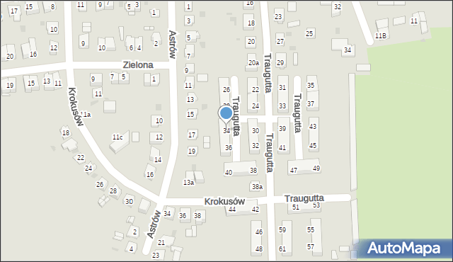 Pyskowice, Traugutta Romualda, gen., 34, mapa Pyskowice