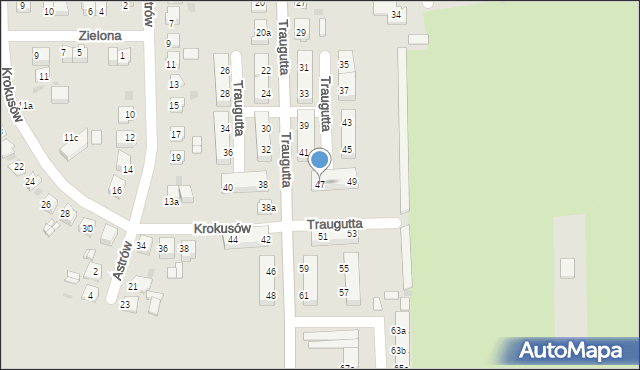 Pyskowice, Traugutta Romualda, gen., 47, mapa Pyskowice