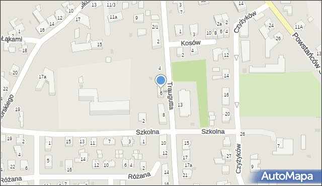 Pyskowice, Traugutta Romualda, gen., 6/1, mapa Pyskowice