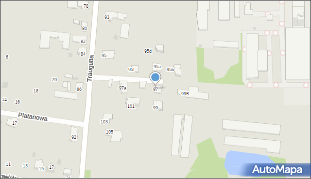Pyskowice, Traugutta Romualda, gen., 97, mapa Pyskowice