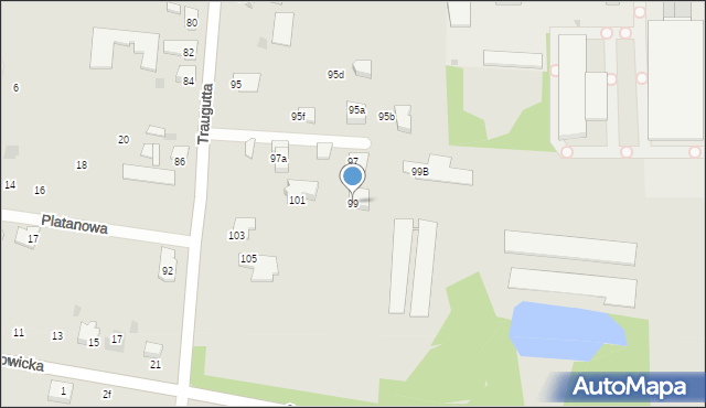 Pyskowice, Traugutta Romualda, gen., 99, mapa Pyskowice