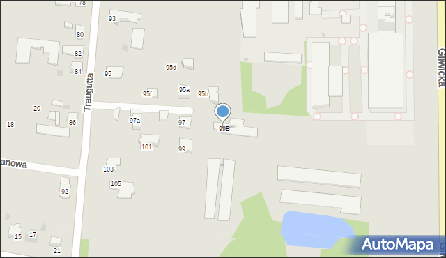 Pyskowice, Traugutta Romualda, gen., 99B, mapa Pyskowice